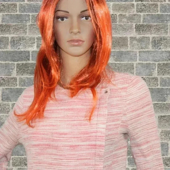 Atmosphere Pink Button Zip Sweater Jacket Size 2 - Picture 2 of 8